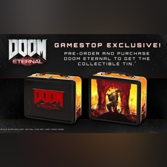 Doom Eternal Video Game Black Lunchbox/Tin Gamestop Exclusive - Picture 2 of 8
